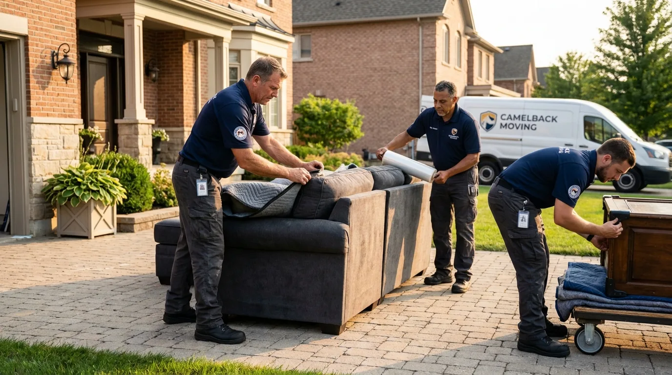 Large estate moving crew wrapping furniture in Bristol, FL
